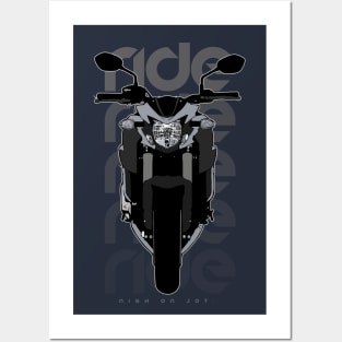 Ride suzuki gsx-s750 front bw Posters and Art